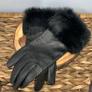Charter Club Women’s Fur-Cuff Leather Gloves